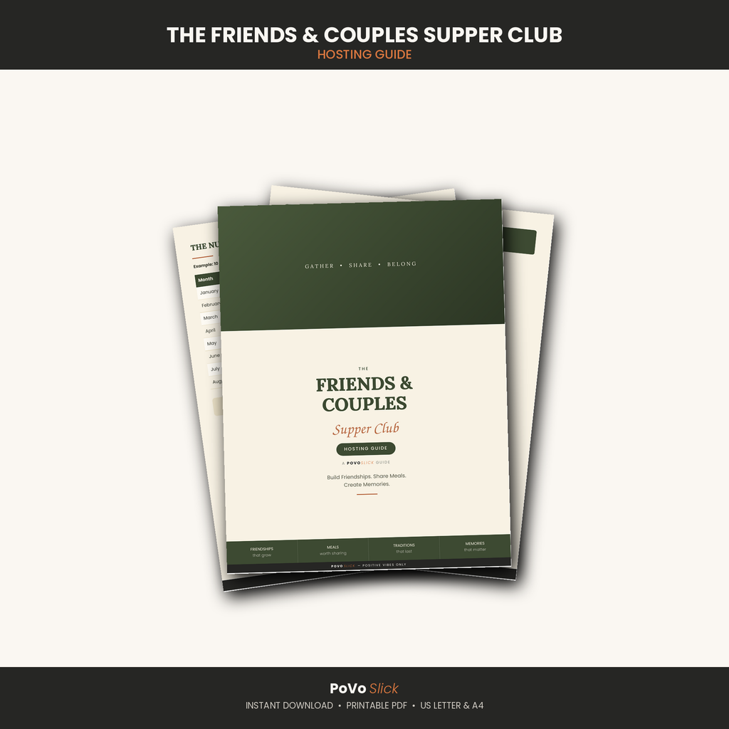The Friends & Couples Supper Club Hosting Guide — Printable PDF